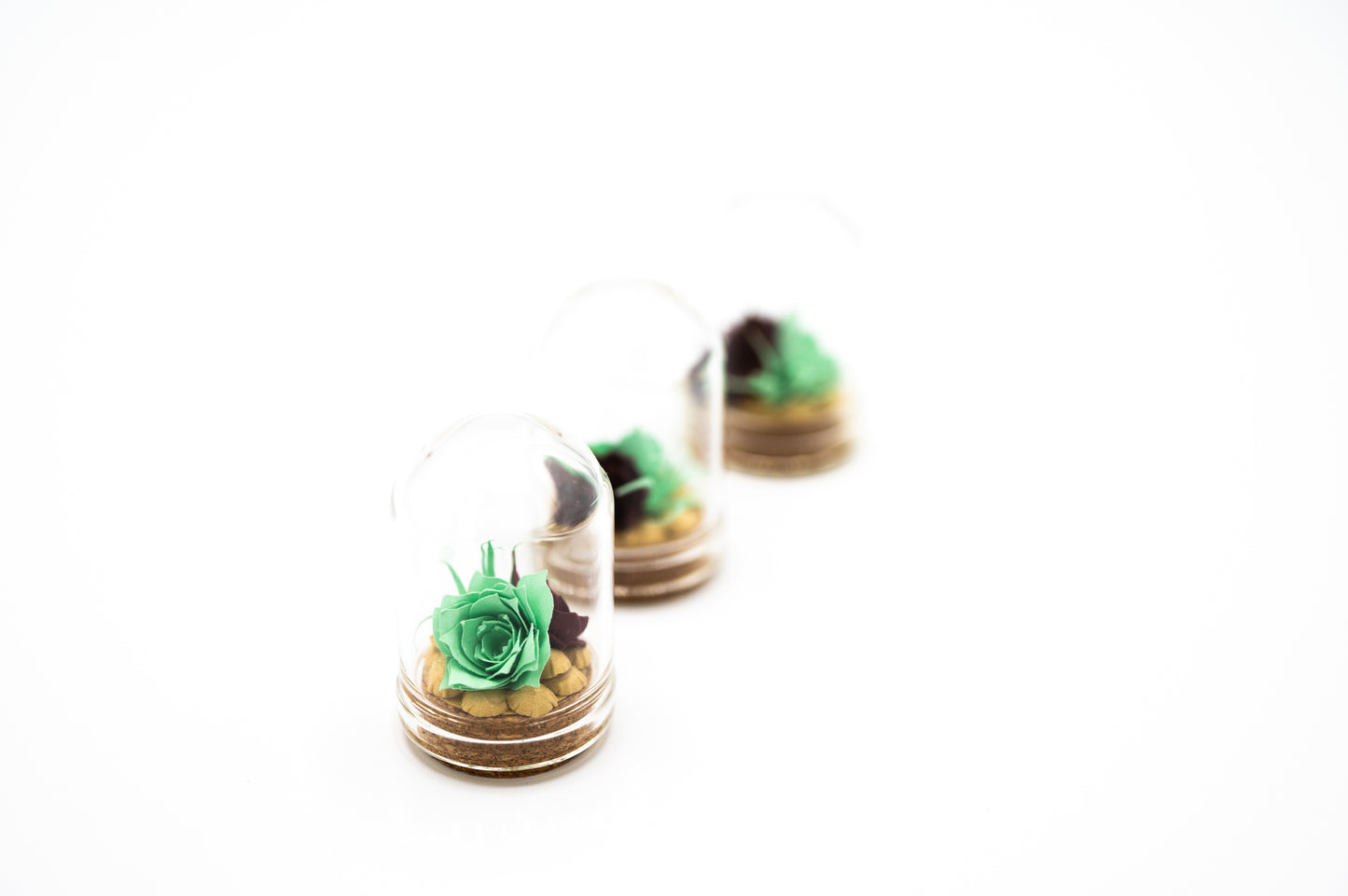 Mini Paper Succulent Terrarium, Desk Decor, Gift