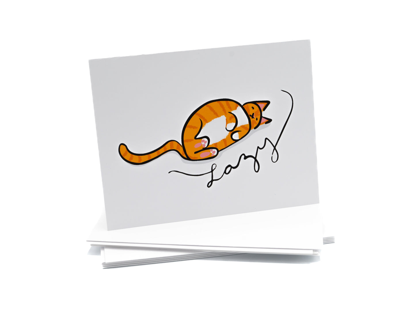 Lazy Cat Note Card Set, Blank Card, Envelopes Included