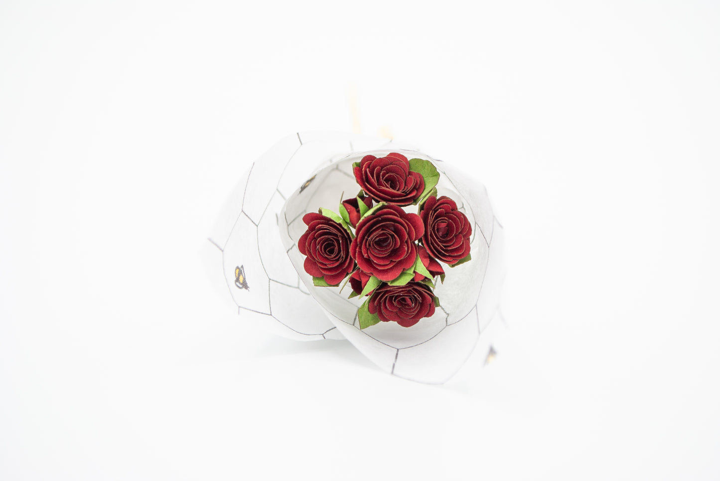 Mini Paper Rose Bouquet, Gift Topper, Keepsake