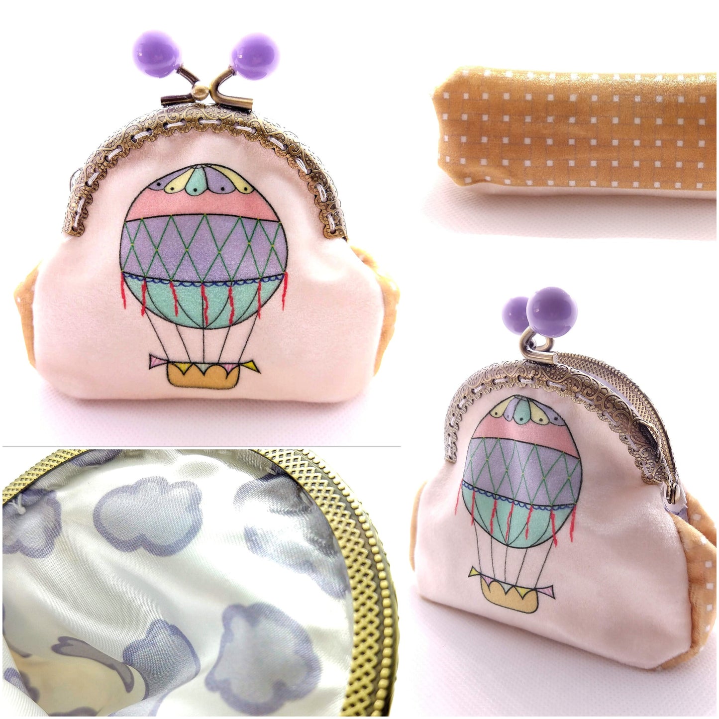 Balloon Coin Purse with Cloud Lining