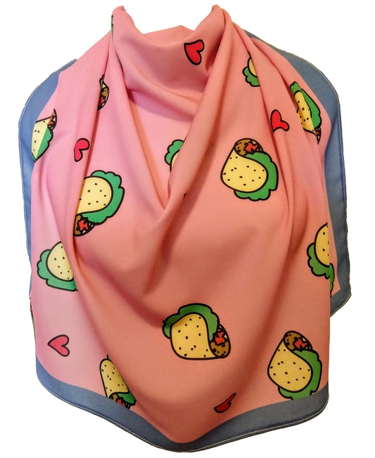 Taco Love Scarf, Lightweight Square Bandana