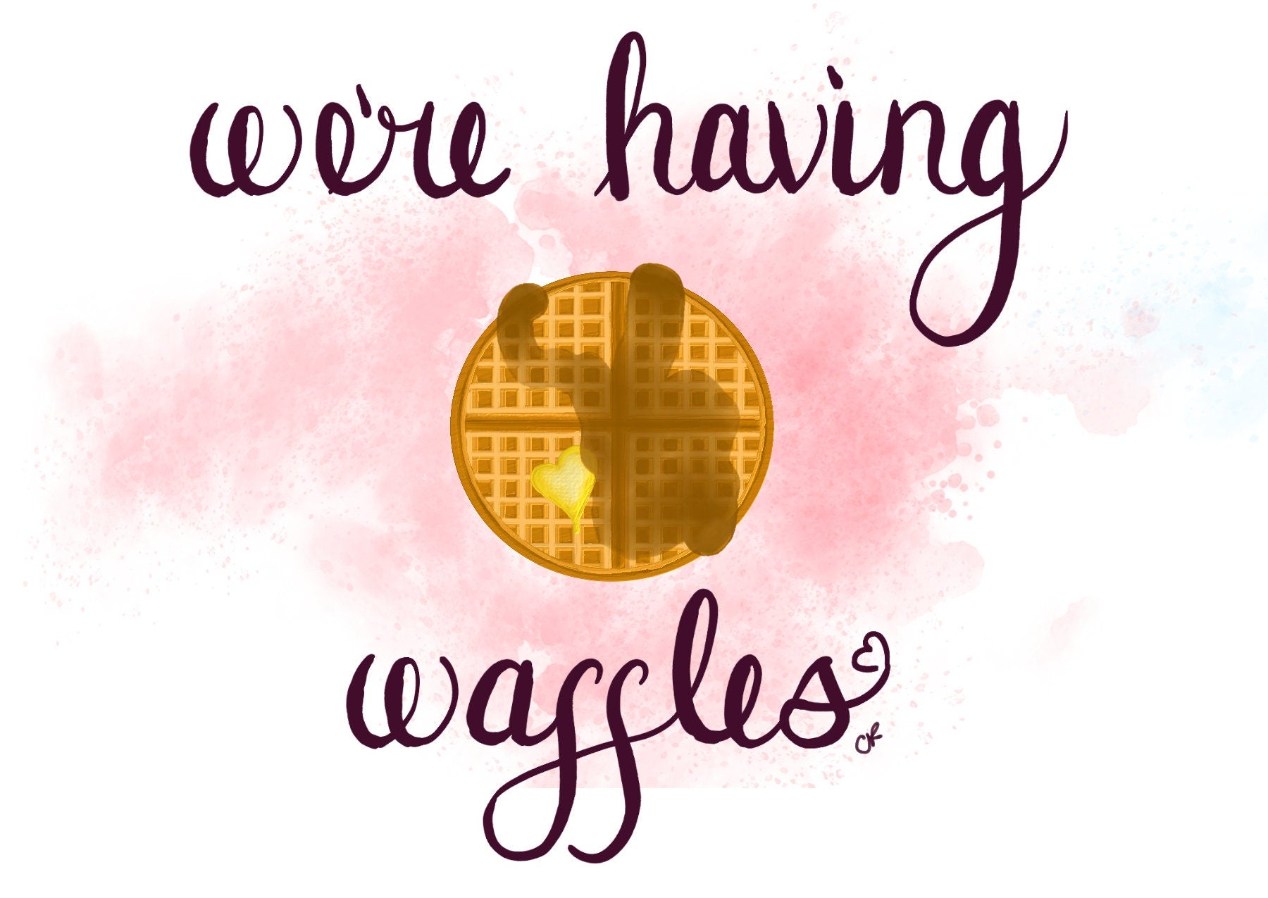 Waffles, Art Print, Postcard