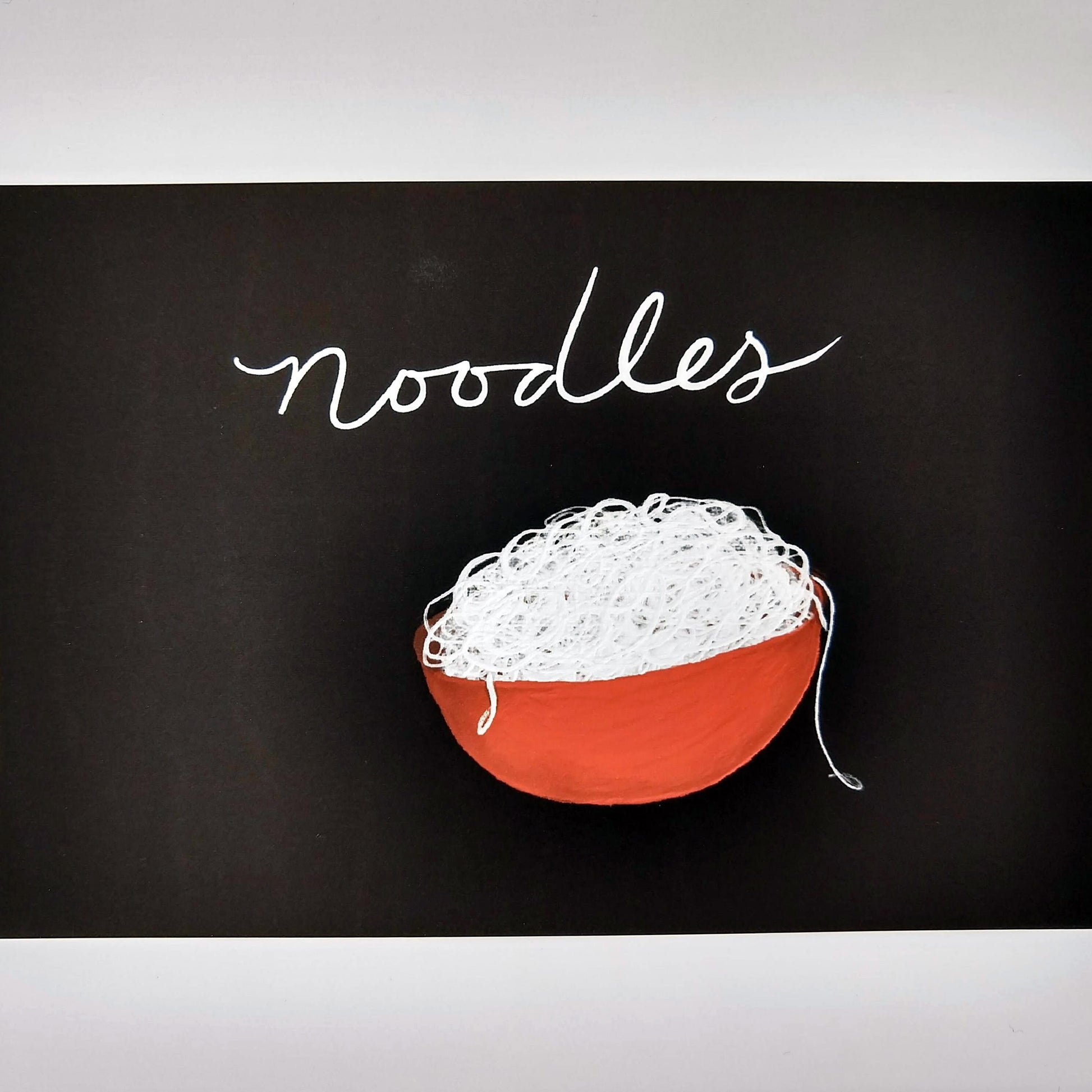 Bowl of Noodles, Art Print, Postcard