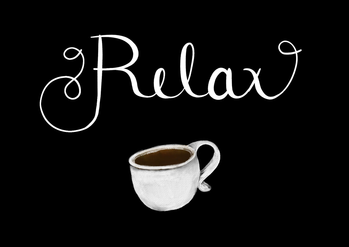 Relax with Tea, Art Print, Postcard