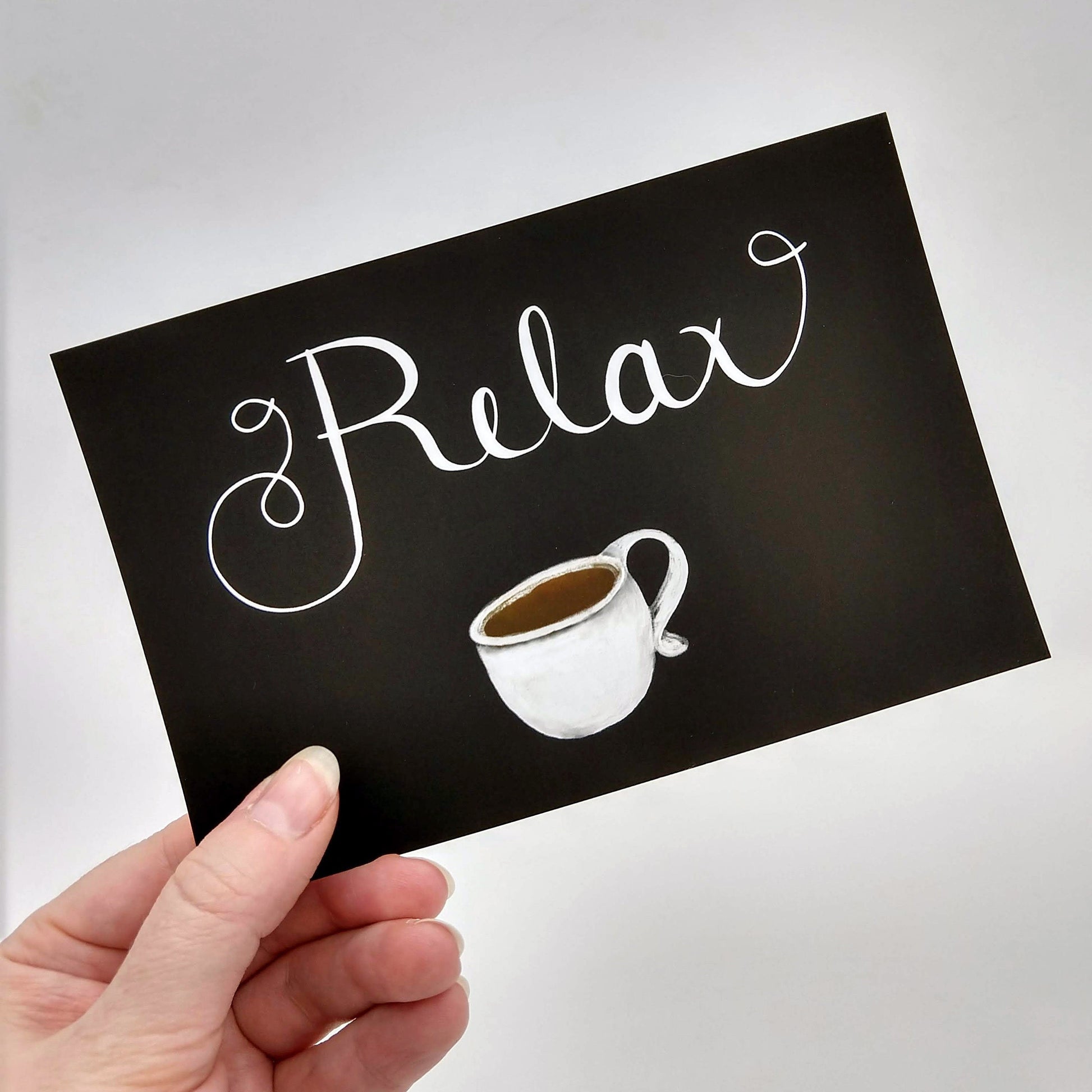 Relax with Tea, Art Print, Postcard