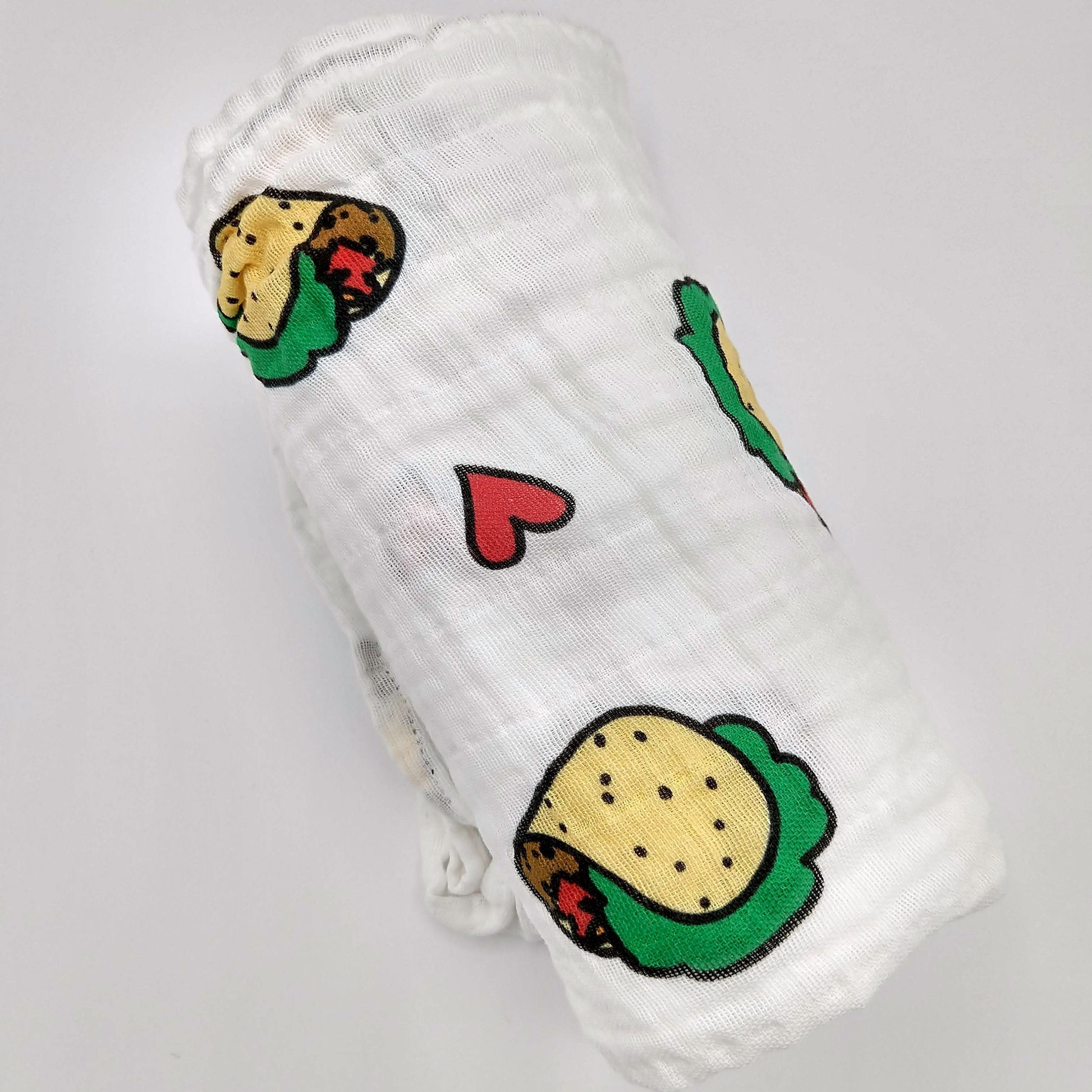 Taco Love Scarf, Organic Cotton Gauze