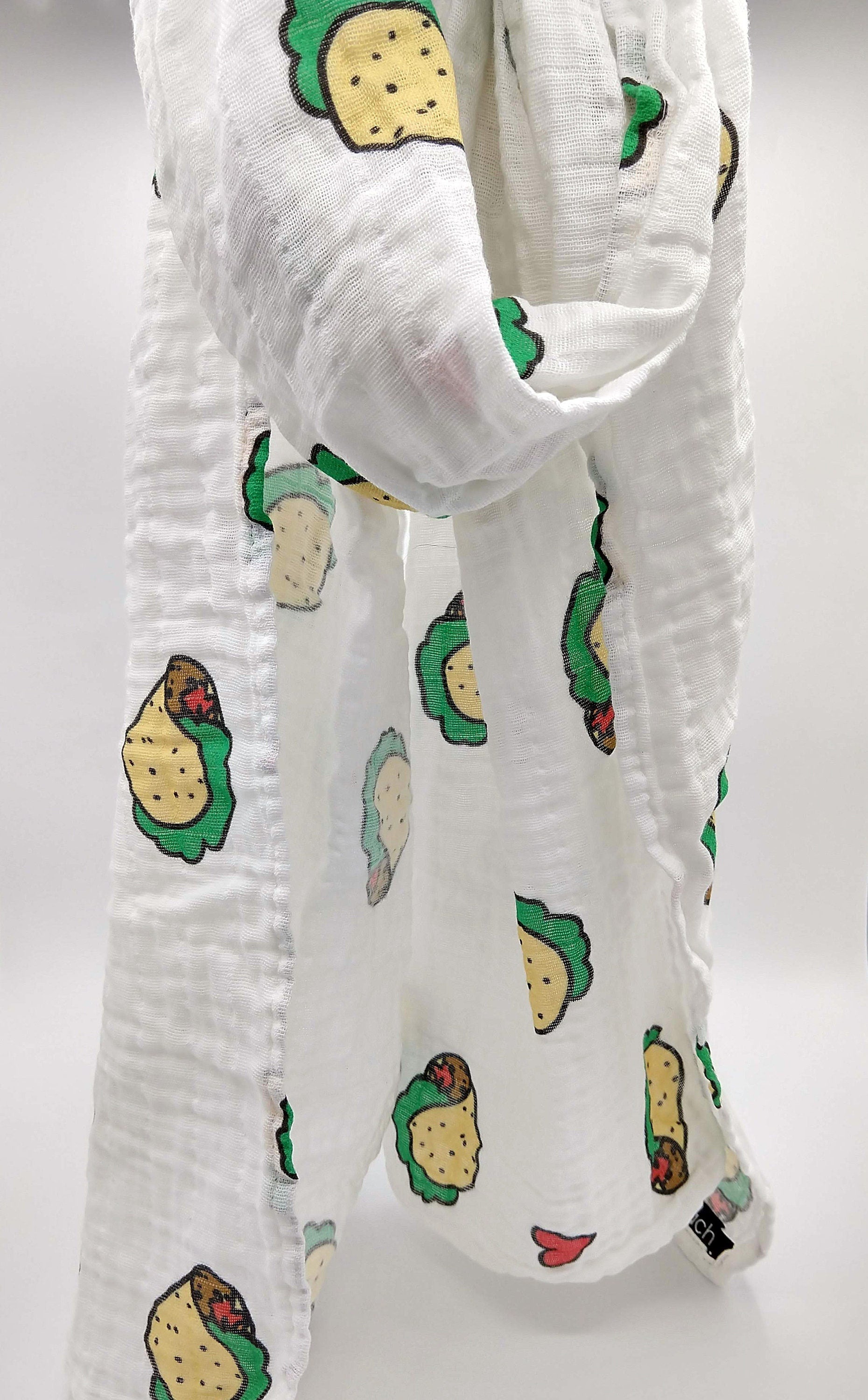 Taco Love Scarf, Organic Cotton Gauze