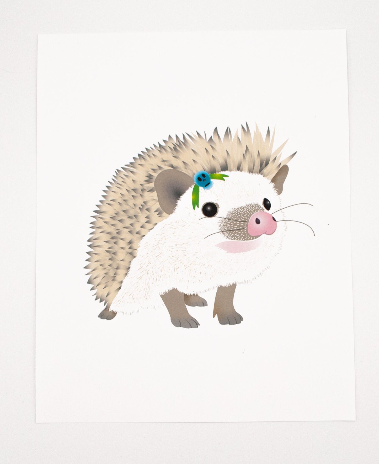 Whimsical Hedgehog Art Print, Unframed, Printed on Archival Paper