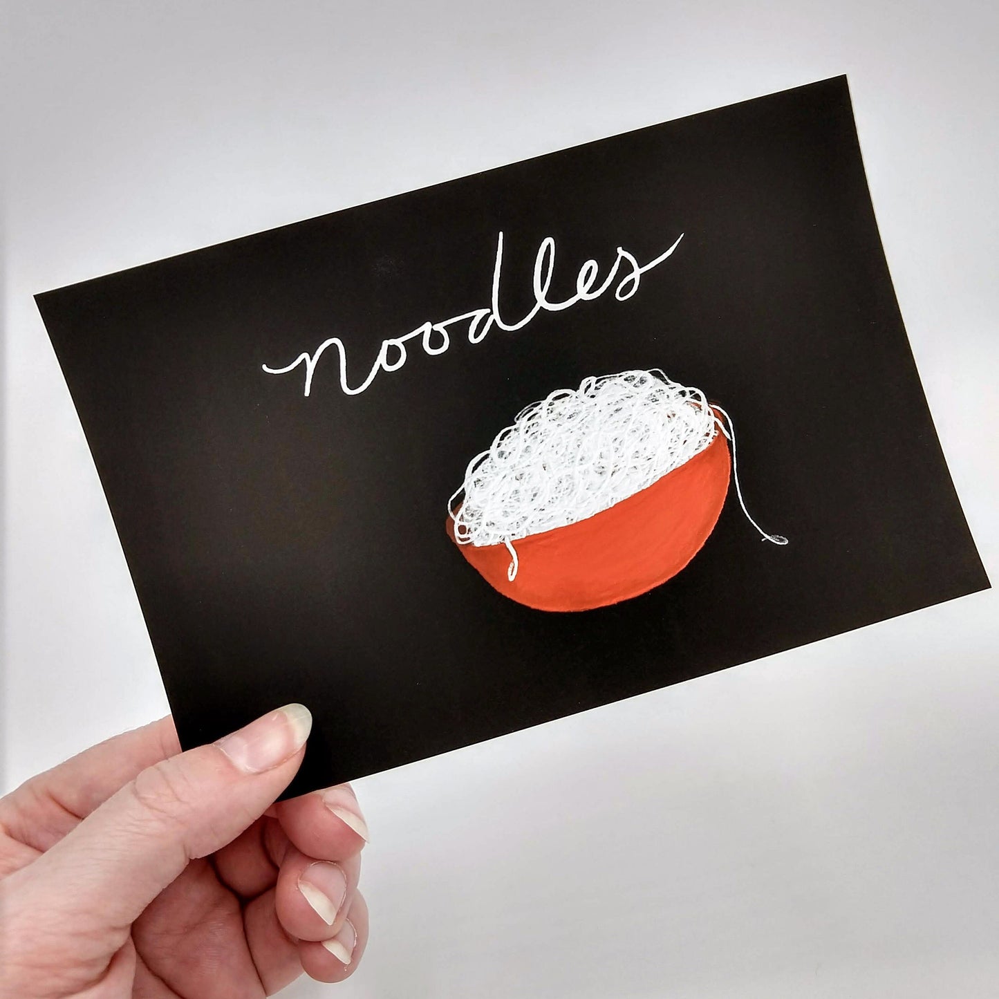 Bowl of Noodles, Art Print, Postcard