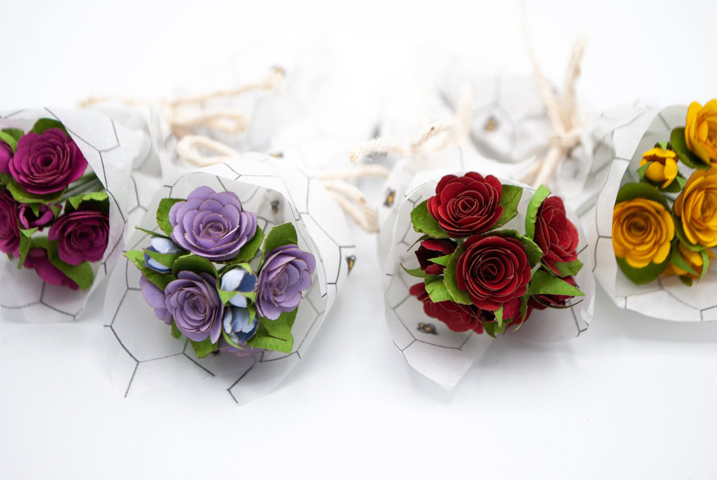 Mini Paper Rose Bouquet, Gift Topper, Keepsake