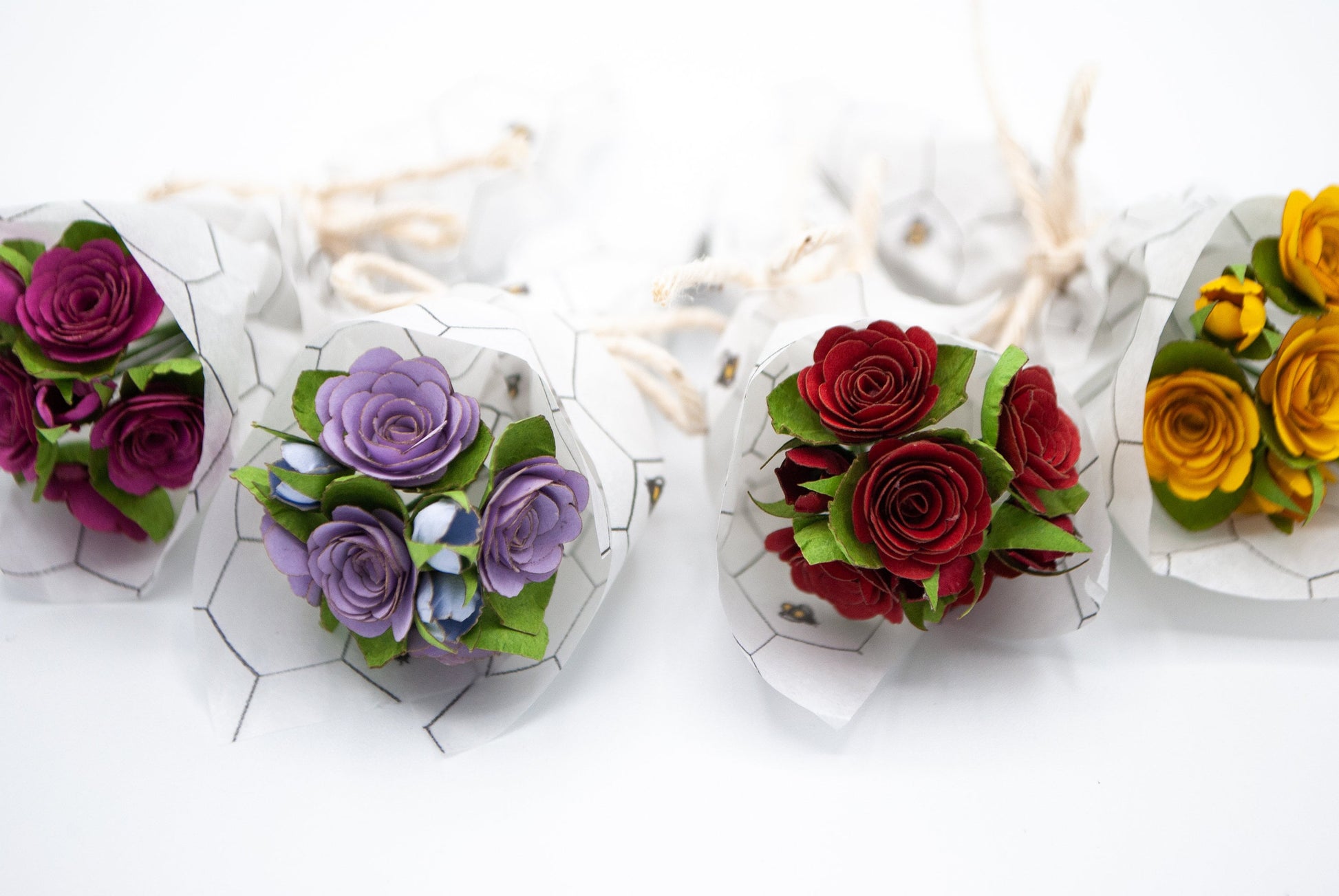 Mini Paper Rose Bouquet, Gift Topper, Keepsake