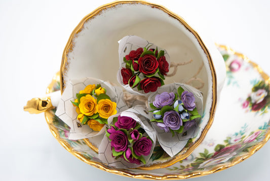 Mini Paper Rose Bouquet, Gift Topper, Keepsake