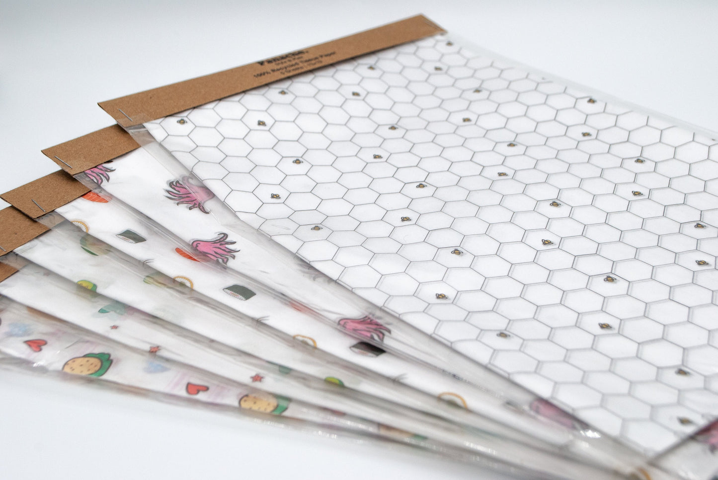 Breakfast Pinstripe Tissue Paper, 100% Recycled, Pack of 5 Sheets