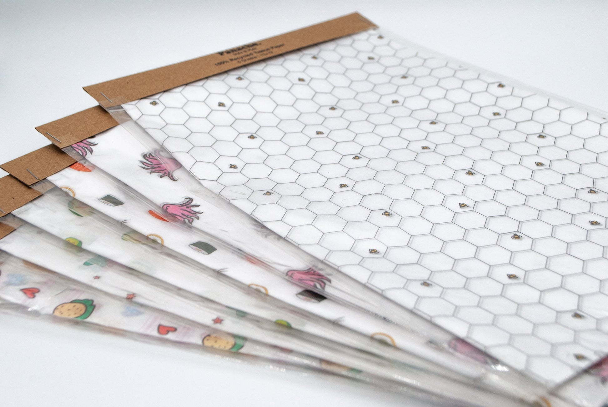 Breakfast Pinstripe Tissue Paper, 100% Recycled, Pack of 5 Sheets